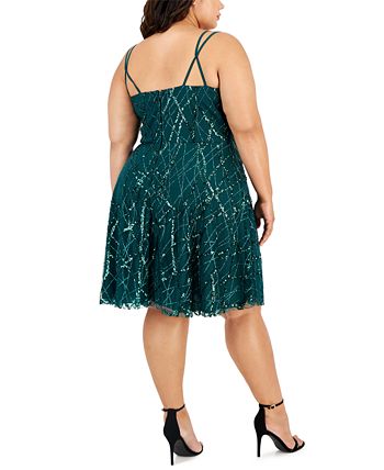 Plus size sequin fit and flare dress shop