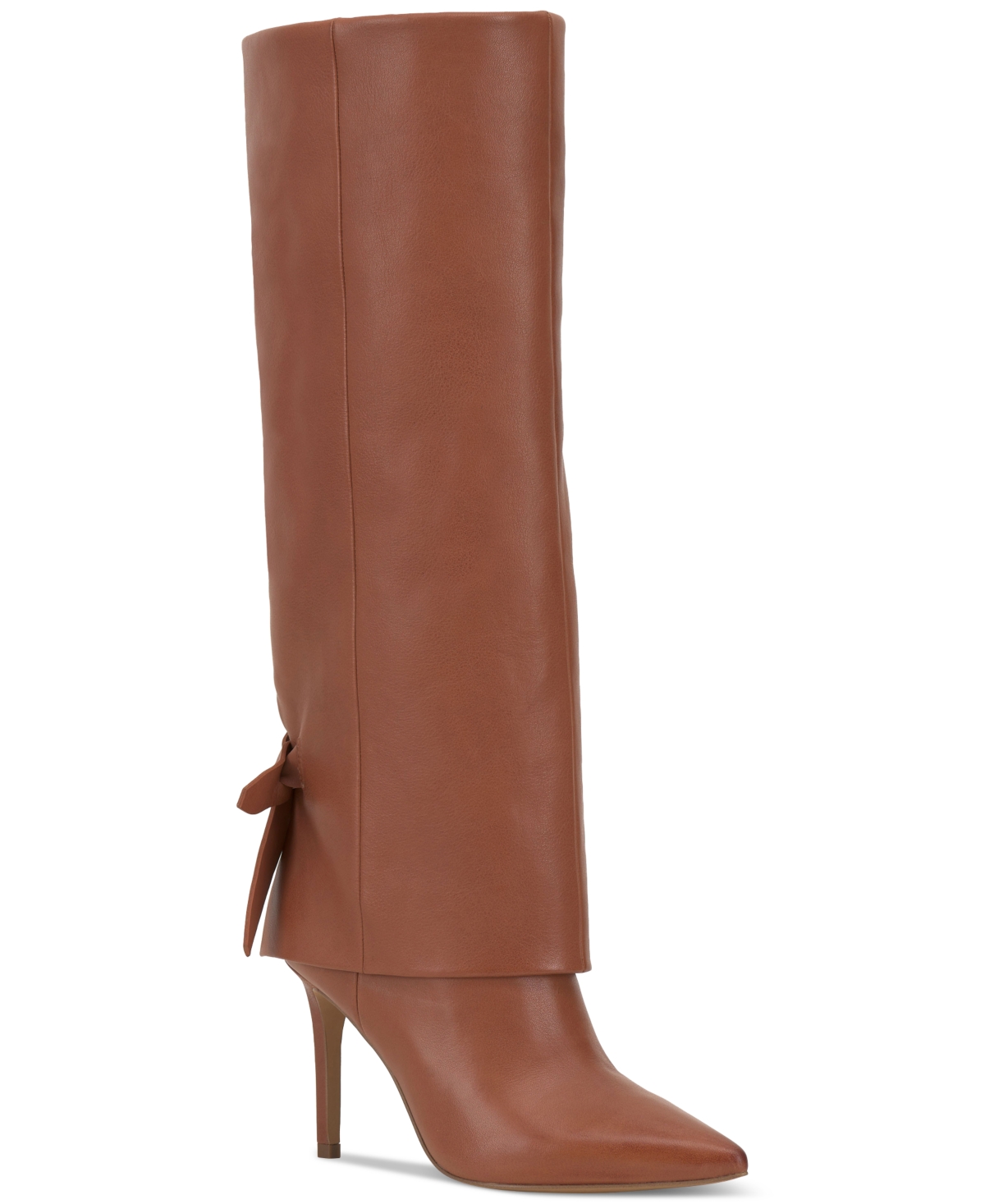 Shop Vince Camuto Women's Kammitie Fold-over Knee-high Stiletto Dress Boots In Maple Leather