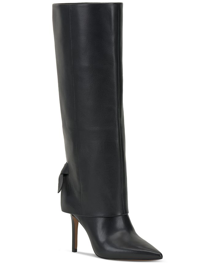 Vince Camuto Women's Kammitie Fold-Over Knee-High Stiletto Dress Boots ...