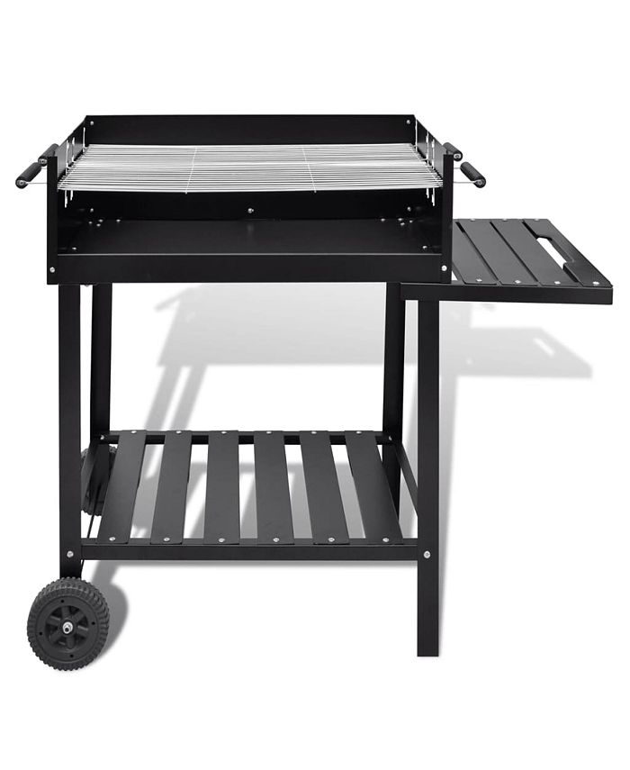vidaXL BBQ Stand Charcoal Barbecue 2 Wheels Macy's
