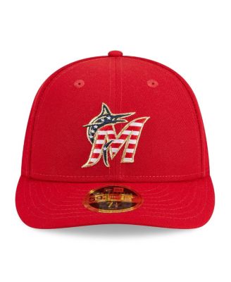 Men's Red Miami Marlins 2023 Fourth of July Low Profile 59FIFTY Fitted Hat