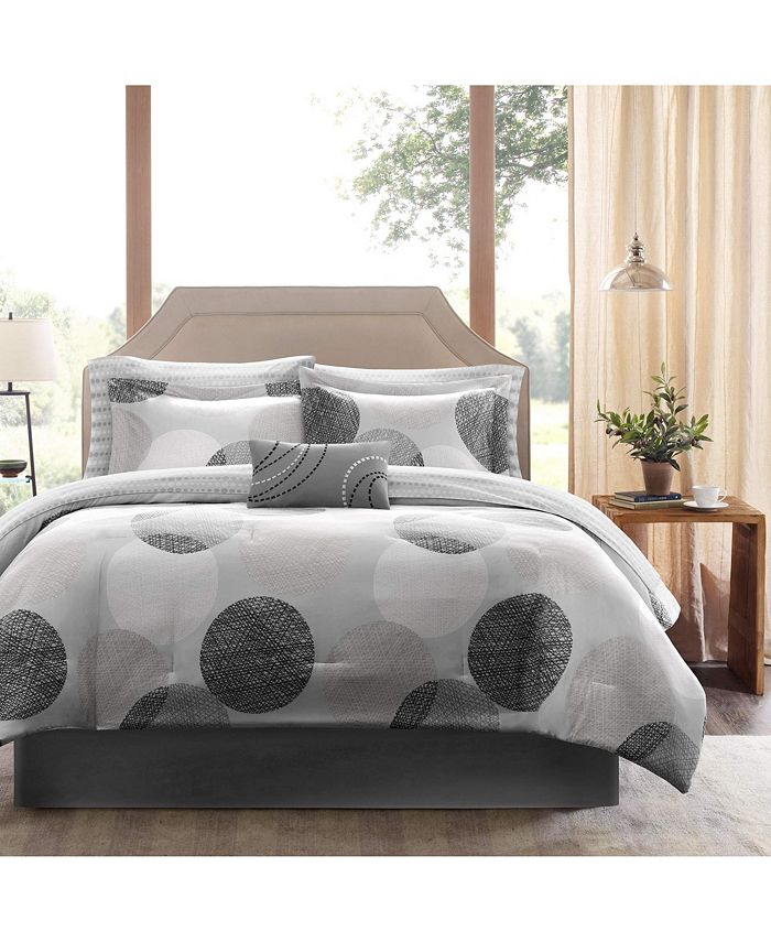Gracie Mills Timothy 9Piece Contemporary Geometric Comforter Set with