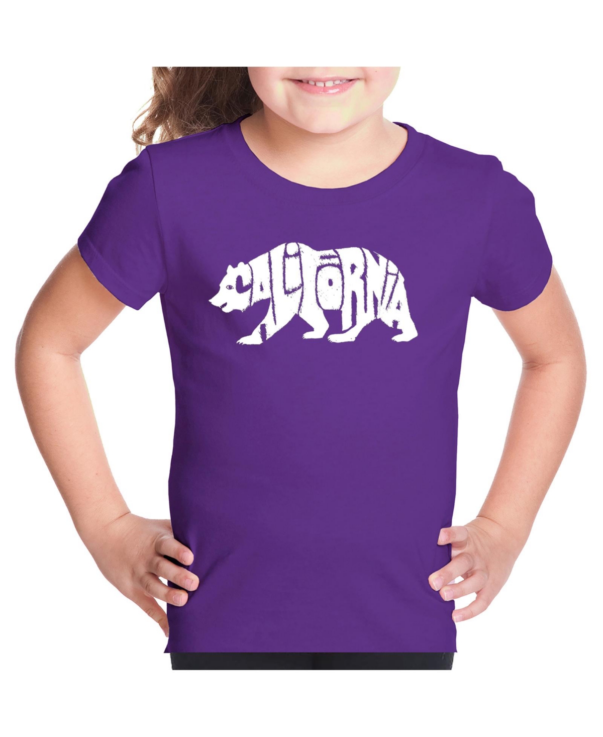 La Pop Art Big Girl's Word Art T-shirt In Purple