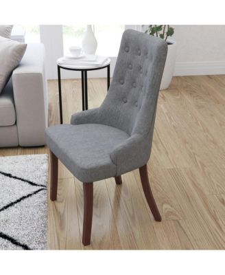 Lillian Upholstered Tufted Side Accent Chair With Curved Rear Legs