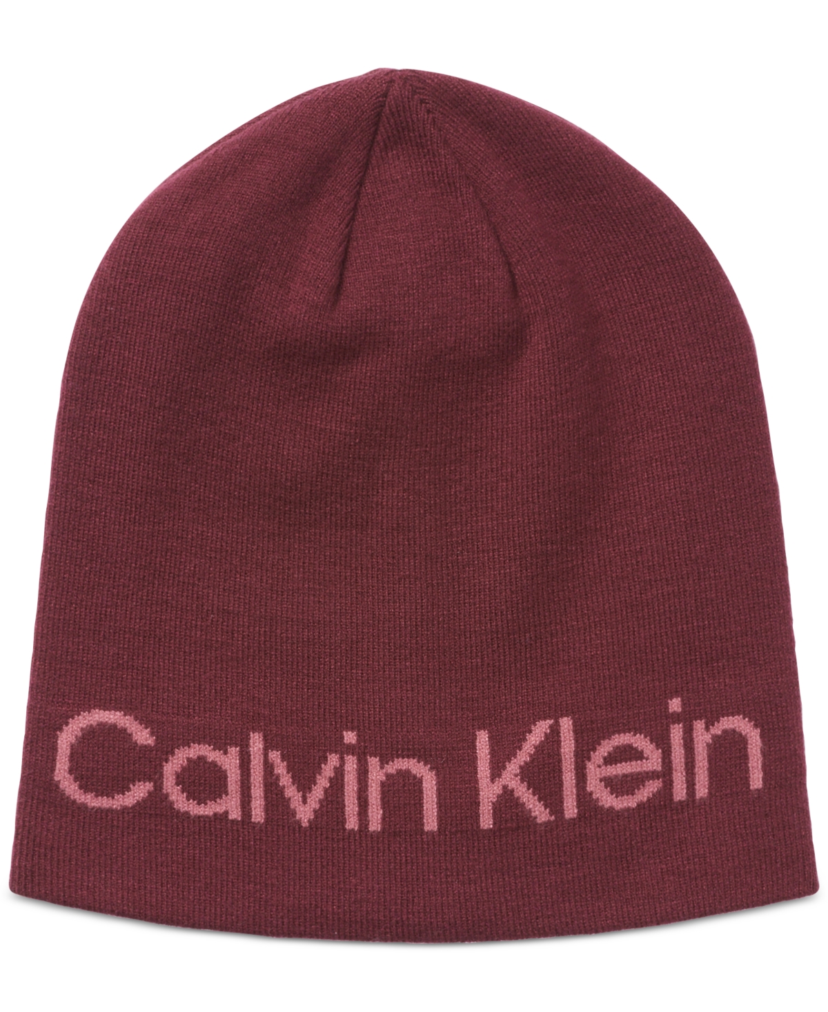 Calvin Klein Women's Slouchy Logo Jacquard Beanie In Rhubarb