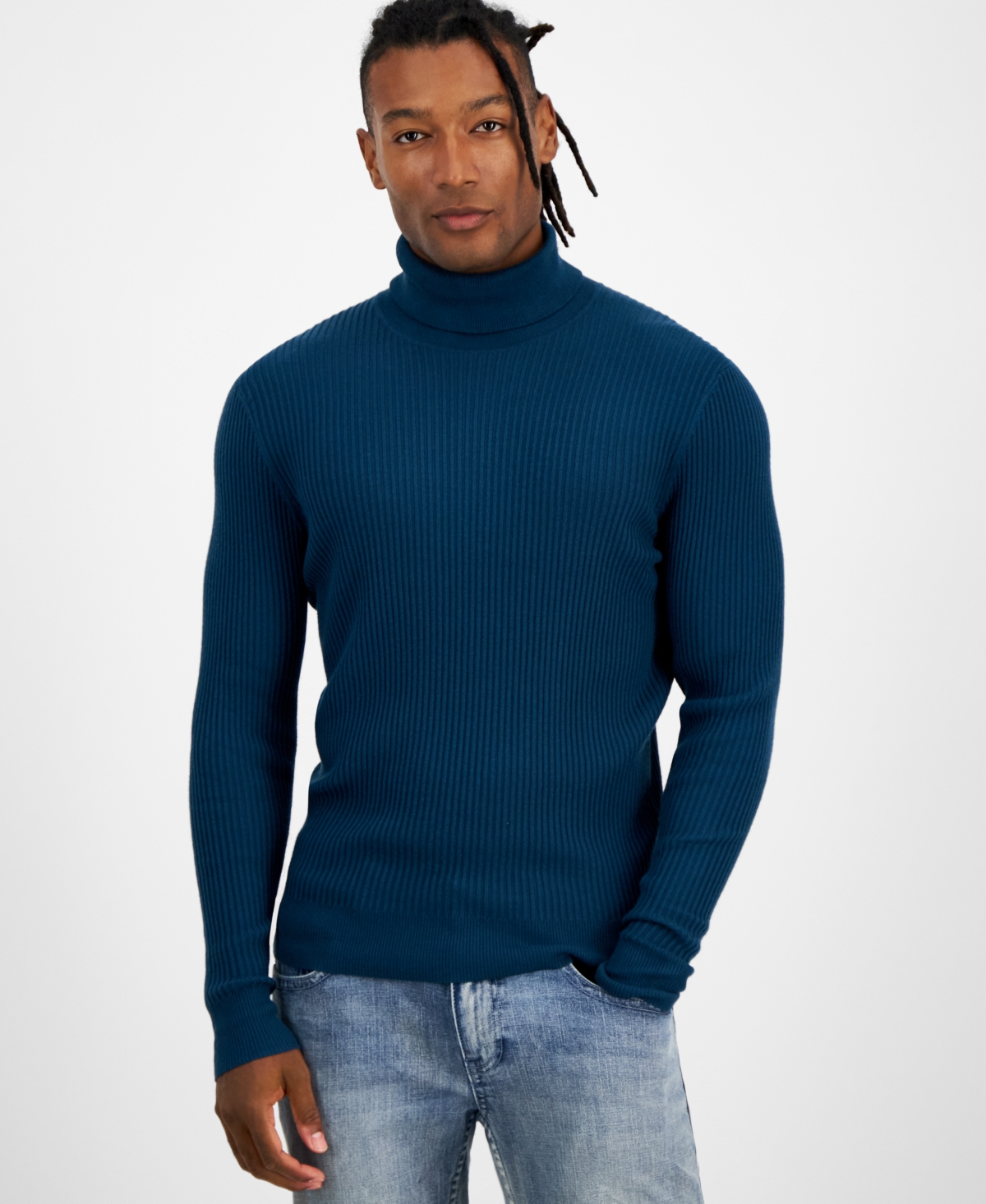 Men's Ascher Rollneck Sweater, Created for Macy's - Hthr Onyx B
