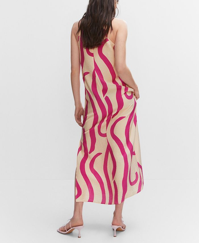 MANGO Women's Printed Cut-Out Detail Dress - Macy's