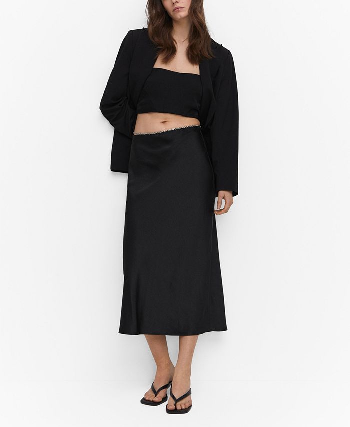 Satin midi store skirt mango