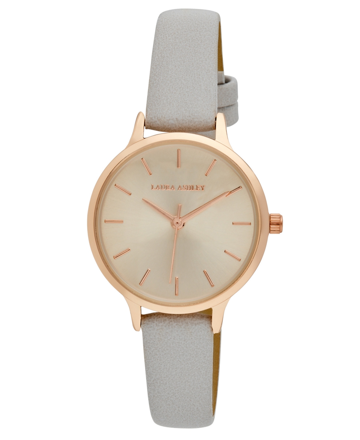 Women's Quartz Gray Faux Leather Watch 30mm - Rose Gold