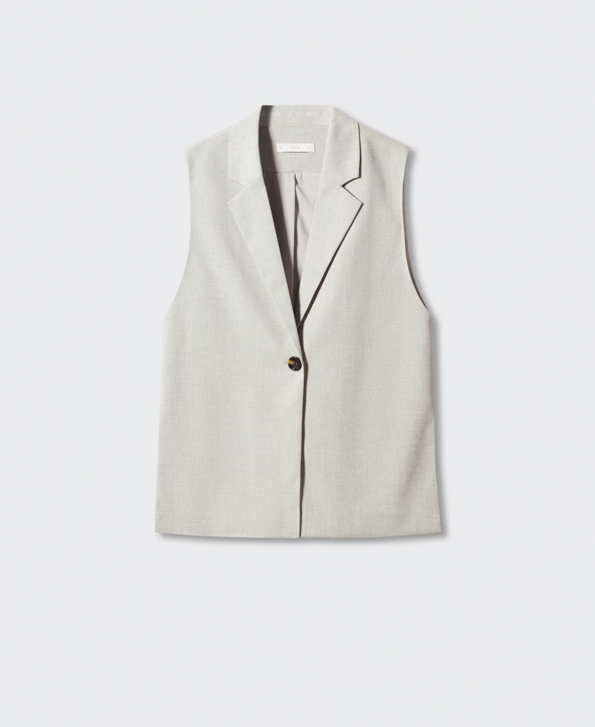 Mango Women's Openings Detail Long Vest In Light Heather Gray