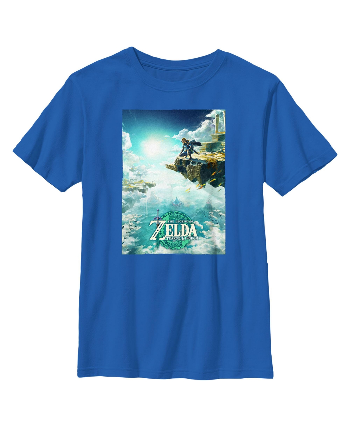 Nintendo Boy's  The Legend Of Zelda: Tears Of The Kingdom Game Poster Child T-shirt In Royal Blue