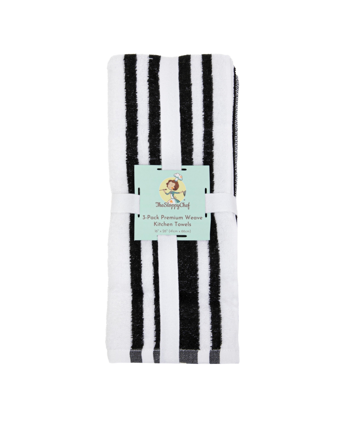 Sloppy Chef Premium Weave Yarn Dyed Kitchen Towels (Pack of 6), 100% Cotton, 16 x 26 in