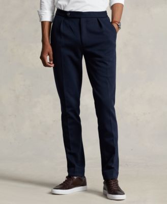 폴로 랄프로렌 Polo Ralph Lauren Mens Pleated Double-Knit Suit Trousers,Aviator Navy