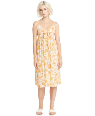 Volcom - Juniors' Printed Tie-Front Midi Dress