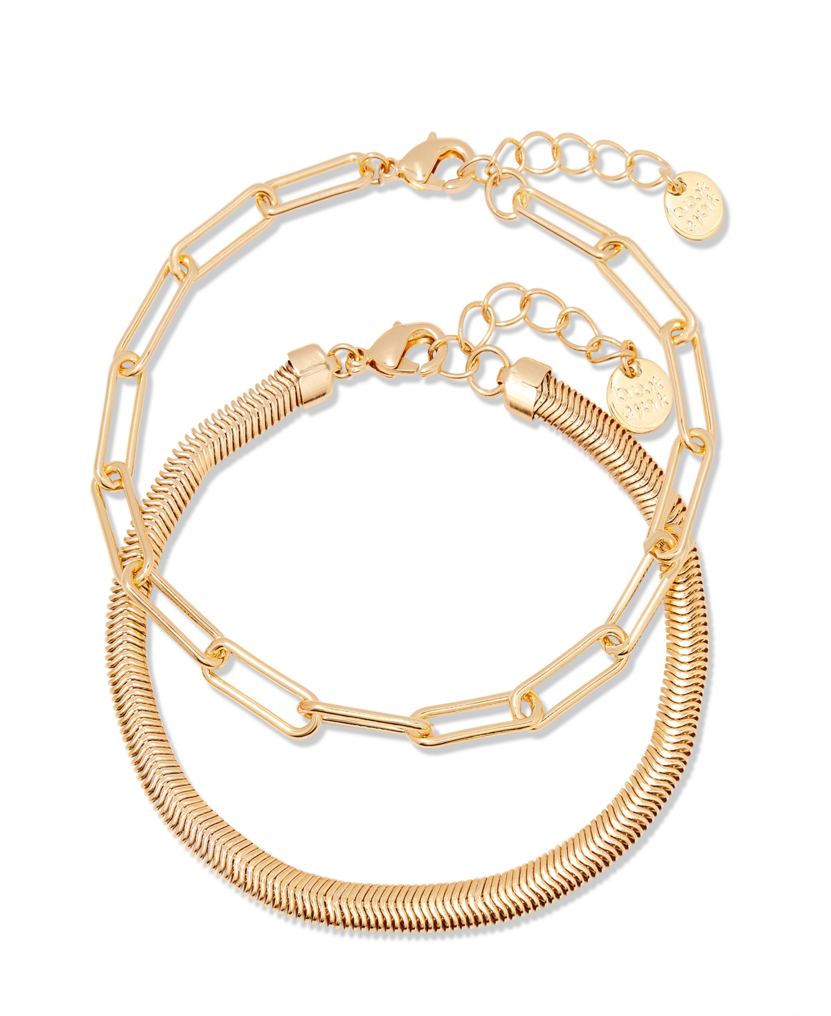 "14k Gold" Colette Bracelet Set, 2 Piece - Gold