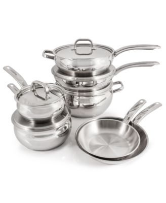 Belly Shape 12pc 18/10 Stainless Steel Cookware Set, SS Lids