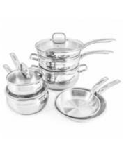 BergHOFF Ouro 18/10 Stainless Steel 5 Piece Starter Cookware Set with Glass  Lids
