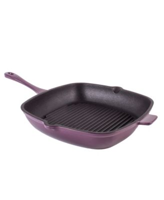 Neo Enameled Cast Iron 3 Piece 10" Fry Pan, 11" Grill Pan, and Slotted Steak Press Set