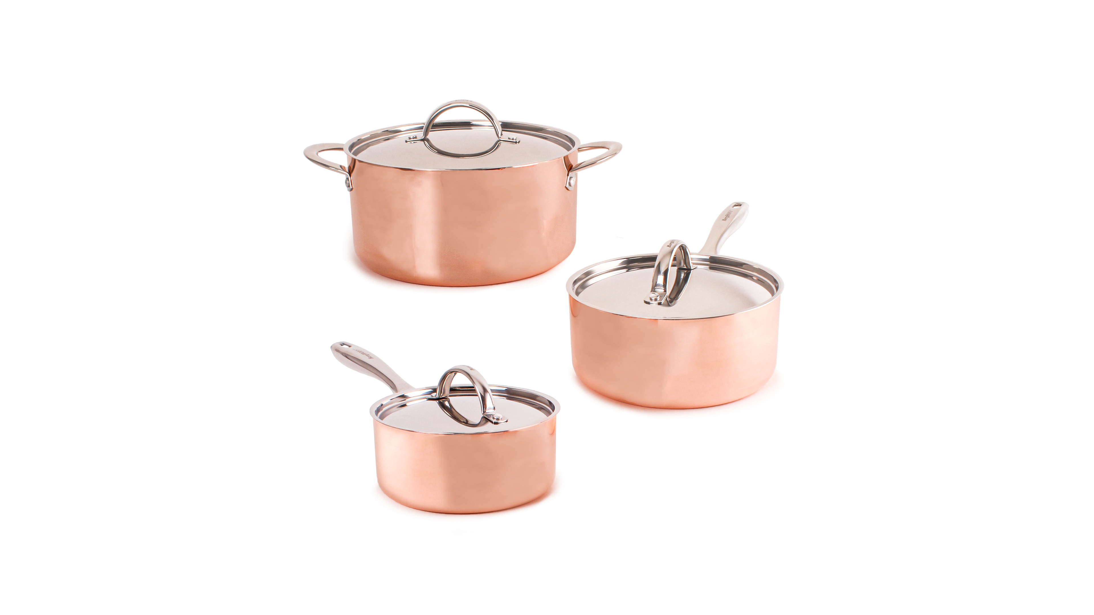 BergHOFF Vintage-Like Tri-Ply Polished Copper 6 Piece Cookware Set