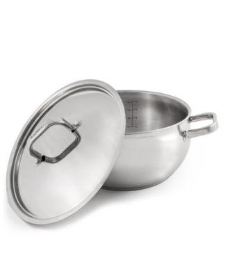 Belly Shape 6pc 18/10 Stainless Steel Cookware Set with SS Lids