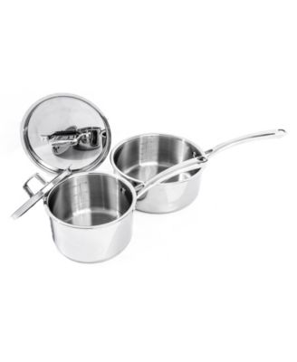 Professional 5pc Tri-Ply 18/10 Stainless Steel Starter Cookware Set, SS Lids
