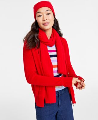 Womens Cashmere Beanie Scarf Sweater Cardigan Created For Macys