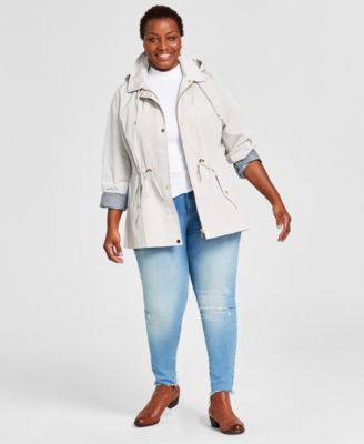 Women's Petite Hooded Anorak