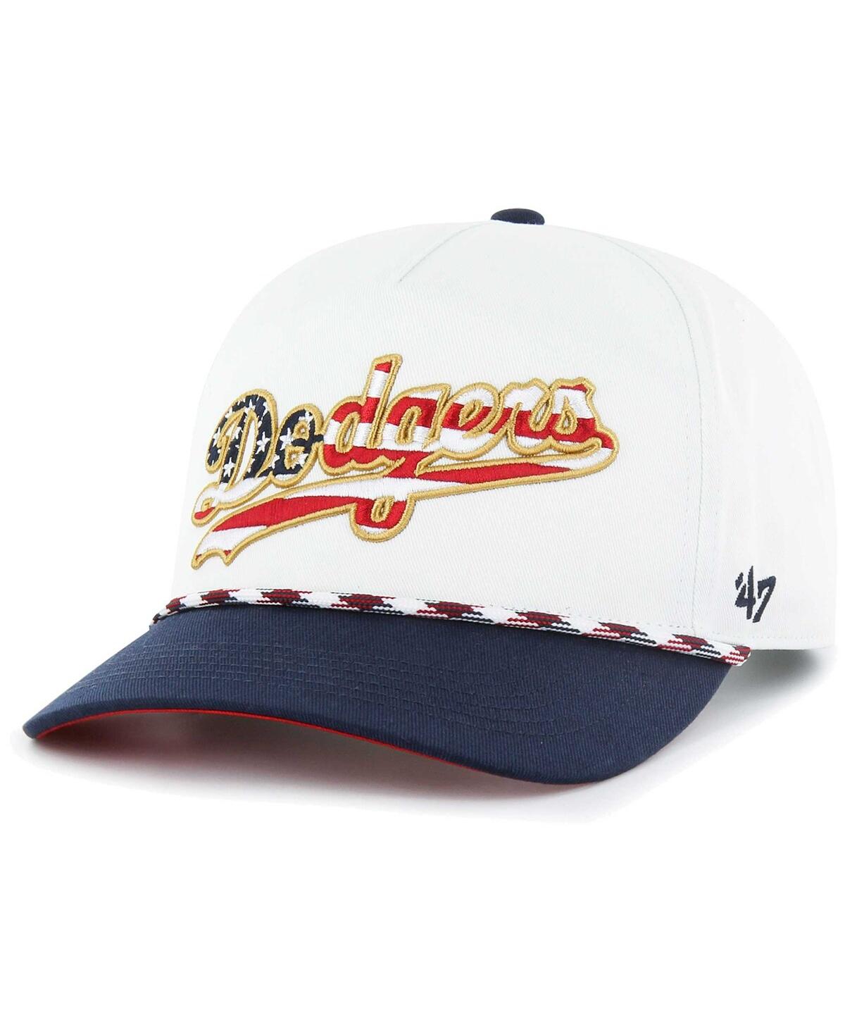 47 Brand Men's ' White Los Angeles Dodgers Flag Script Hitch Snapback Hat