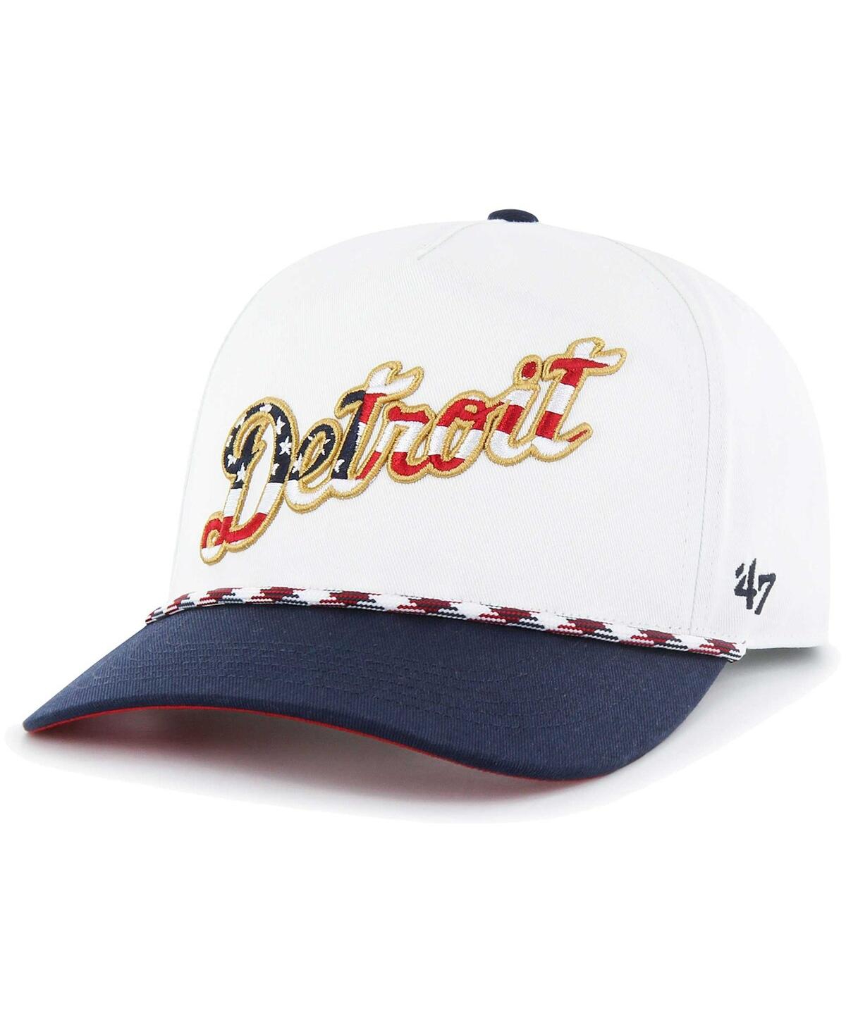 Shop 47 Brand Men's ' White Detroit Tigers Flag Script Hitch Snapback Hat