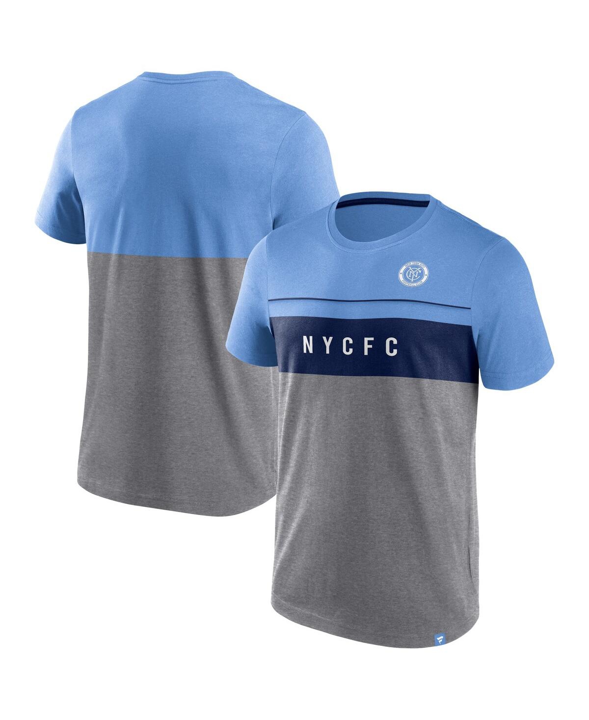 Shop Fanatics Men's  Sky Blue, Gray New York City Fc Striking Distance T-shirt In Sky Blue,gray