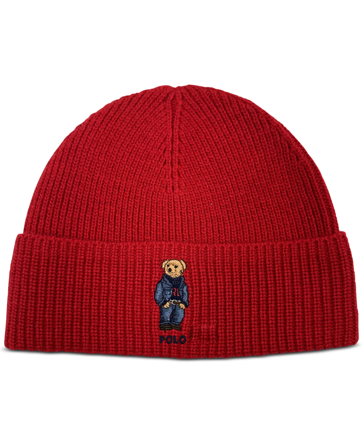 Polo Ralph Lauren Men's Embroidered Bear Cuff Hat In Red