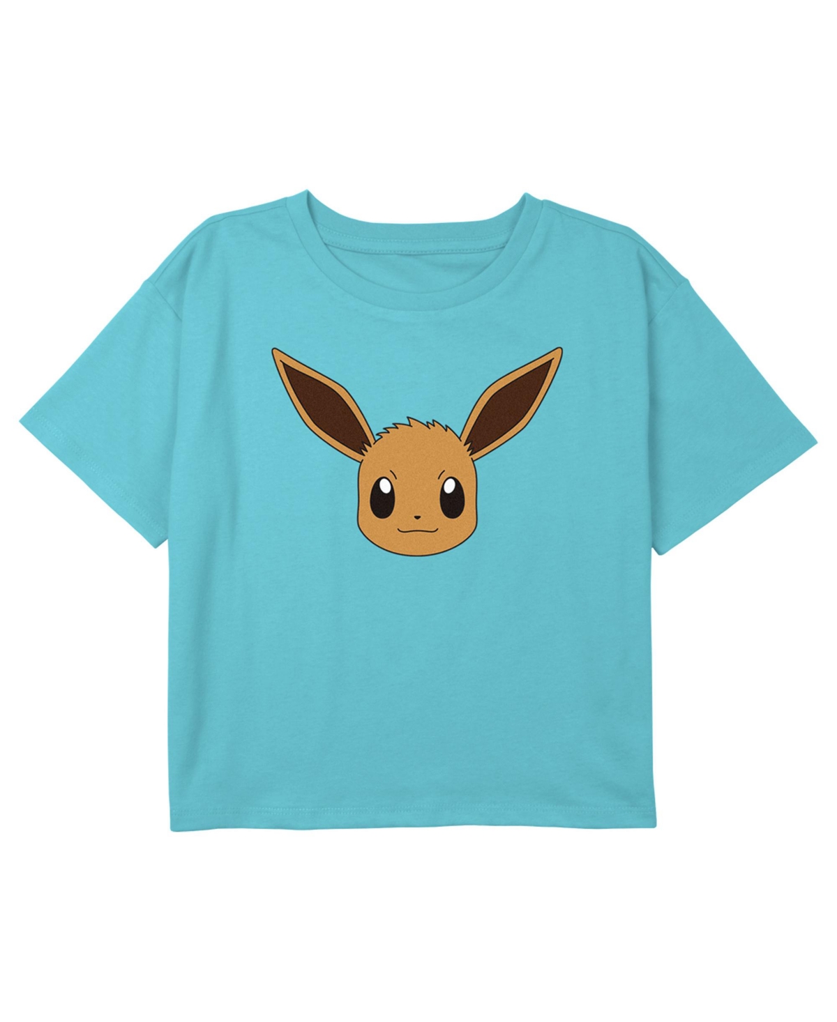 Nintendo Girl's Pokemon Eevee Face Portrait Child T-shirt In Blue