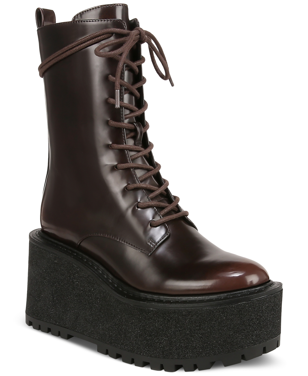 Circus Ny Women's Slater Lace-up Platform Wedge Combat Boots In Chestnut