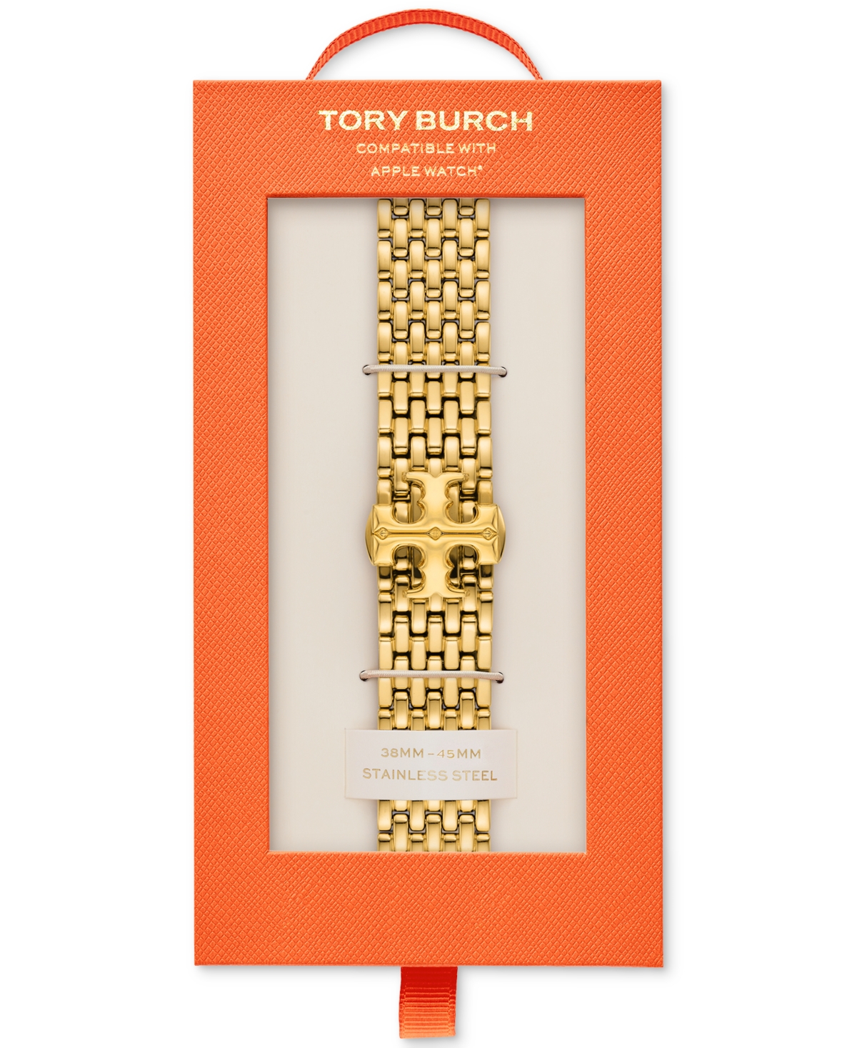 Shop Tory Burch Gold-tone Stainless Steel Bracelet For Apple Watch 38mm-45mm In Purple