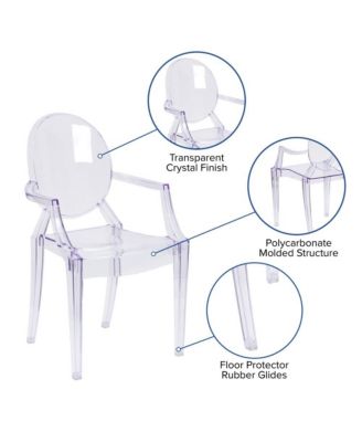 Oval Back Ghost Chair With Arms