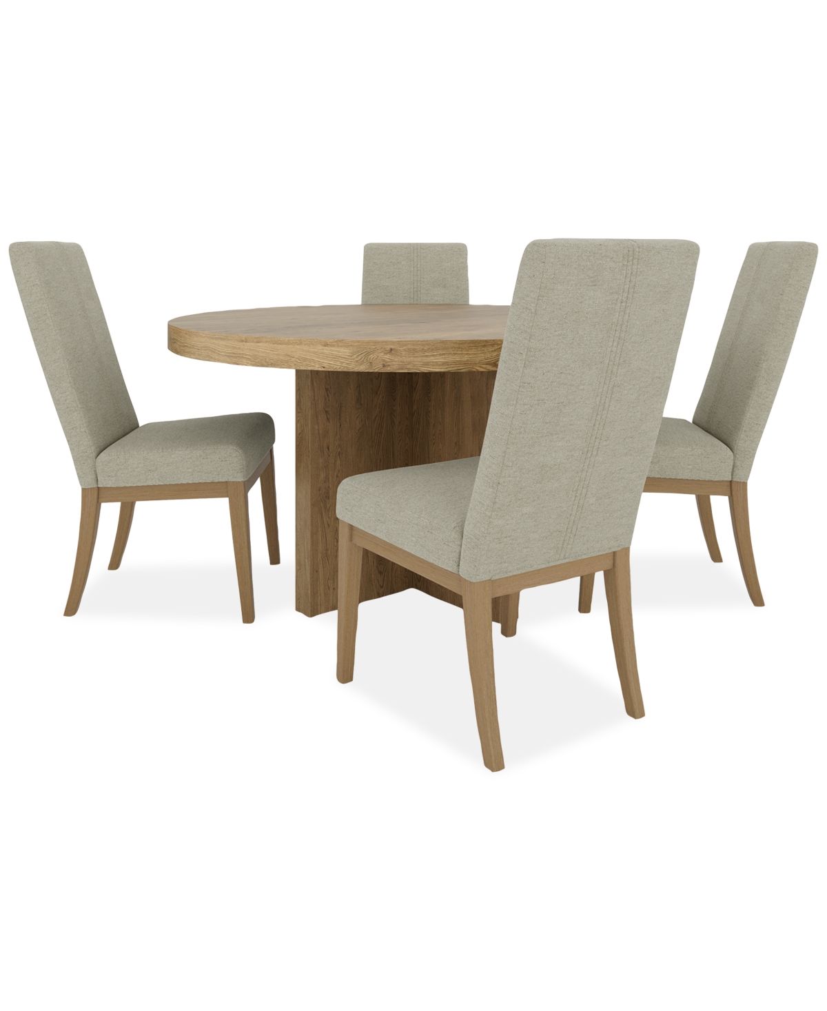 Furniture Davie 54" Round Dining 5pc Set (table + 4 Upholstered Side Chair)