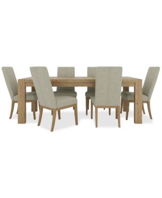 Davie Rectangular 7pc Dining Set (Table & 6 Upholstered Side Chairs)