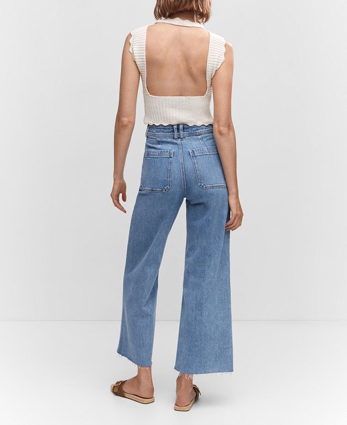 MANGO Women's High Waist Culotte Jeans Macy's