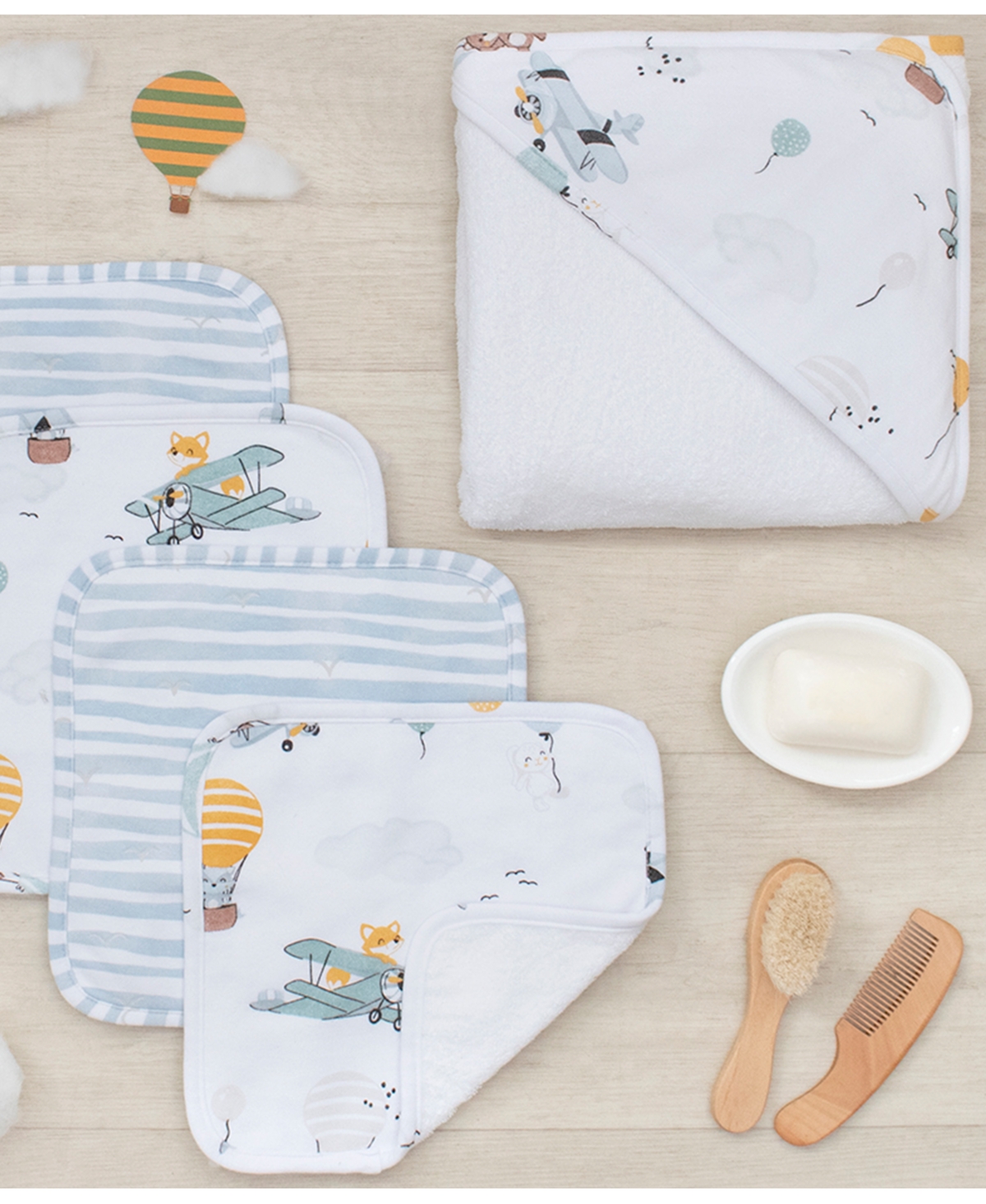 Living Textiles Baby Boys Bath Gift Set, 5 Piece