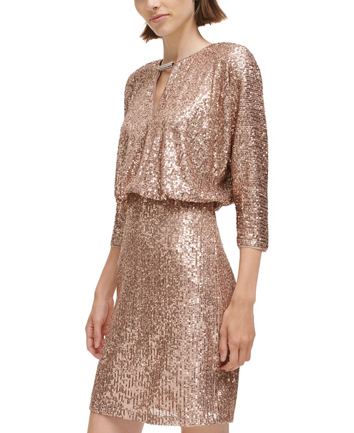 Vince camuto rose sales gold sequin dress