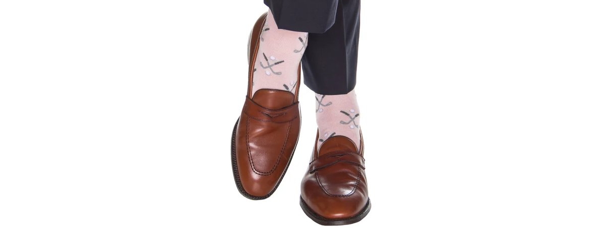 Trafalgar Men's Hole In One Golf Novelty Mercerized Cotton Mid-Calf Socks