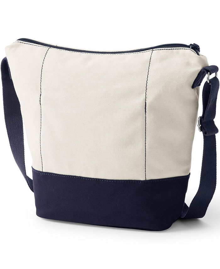 Lands' End Lightweight Canvas Hobo Shoulder Crossbody Tote Bag Macy's