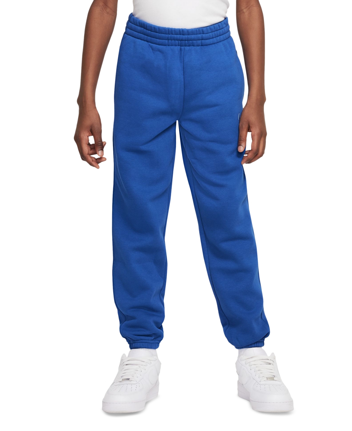 Nike Air Big Kids Logo-print Brushed Fleece Sweatpants In Game Royal