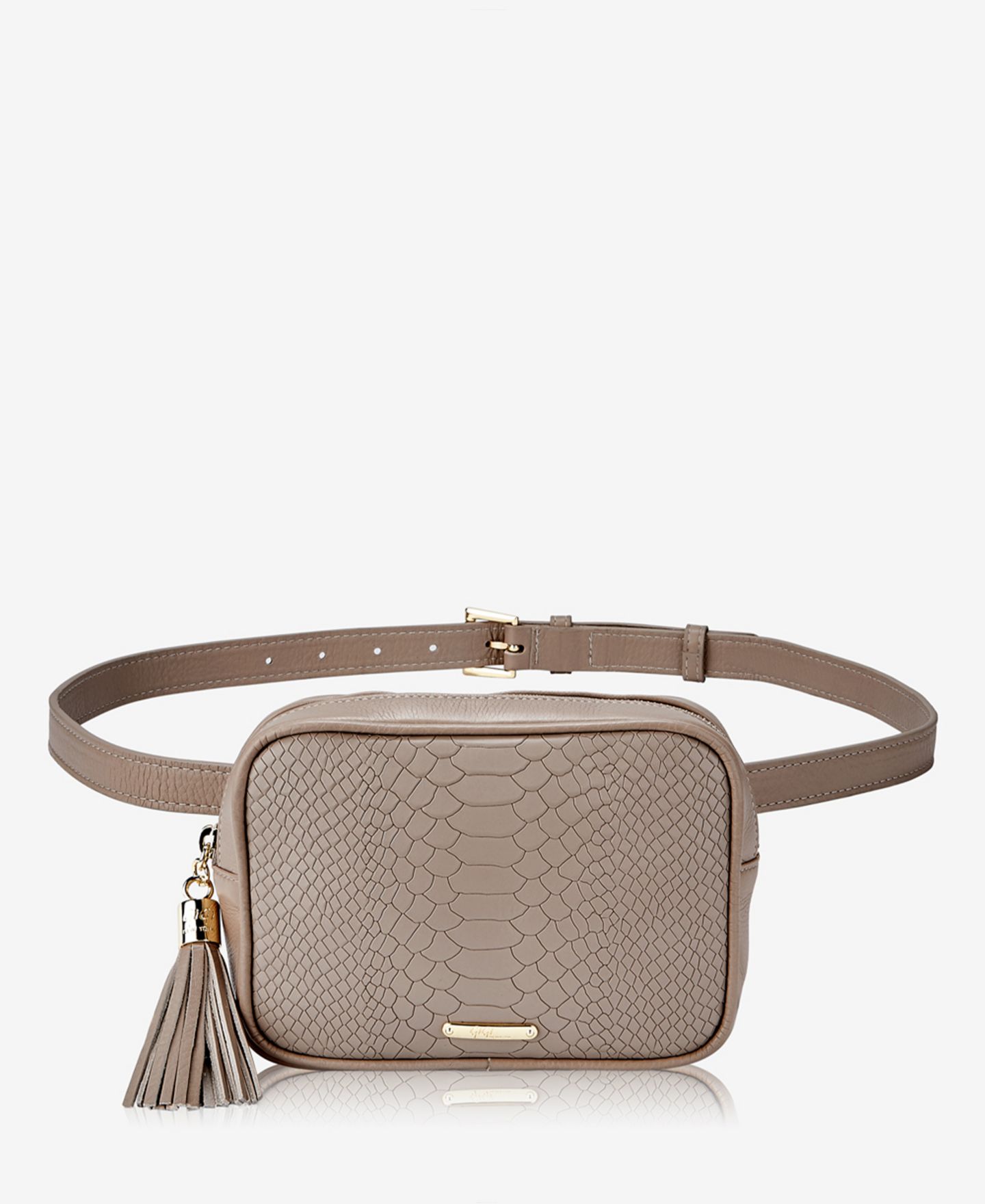 Женская сумка GiGi New York Kylie Leather Belt, цвет: Серо-бежевый — фото 1