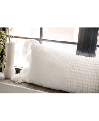 Braided Pom Pom Decorative Pillow, 14" x 36"