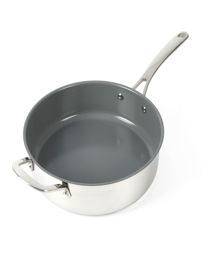 Martha Stewart Collection Delaroux Stainless Steel 4 Quart Saute Pan