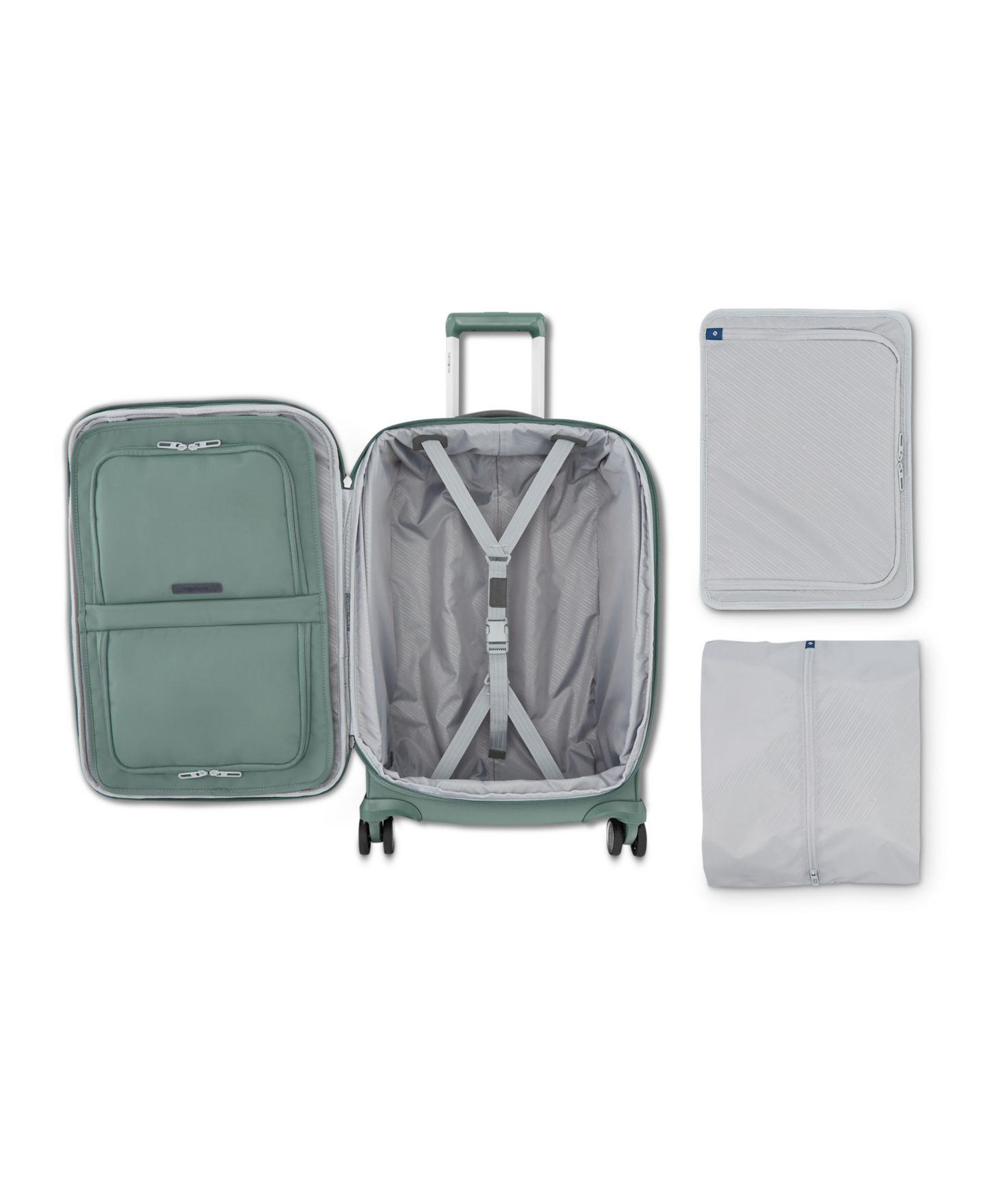 Чемодан Samsonite Elevation Plus Softside Carry on Expandable Spinner, цвет: Кипарисовый зелёный — фото 6