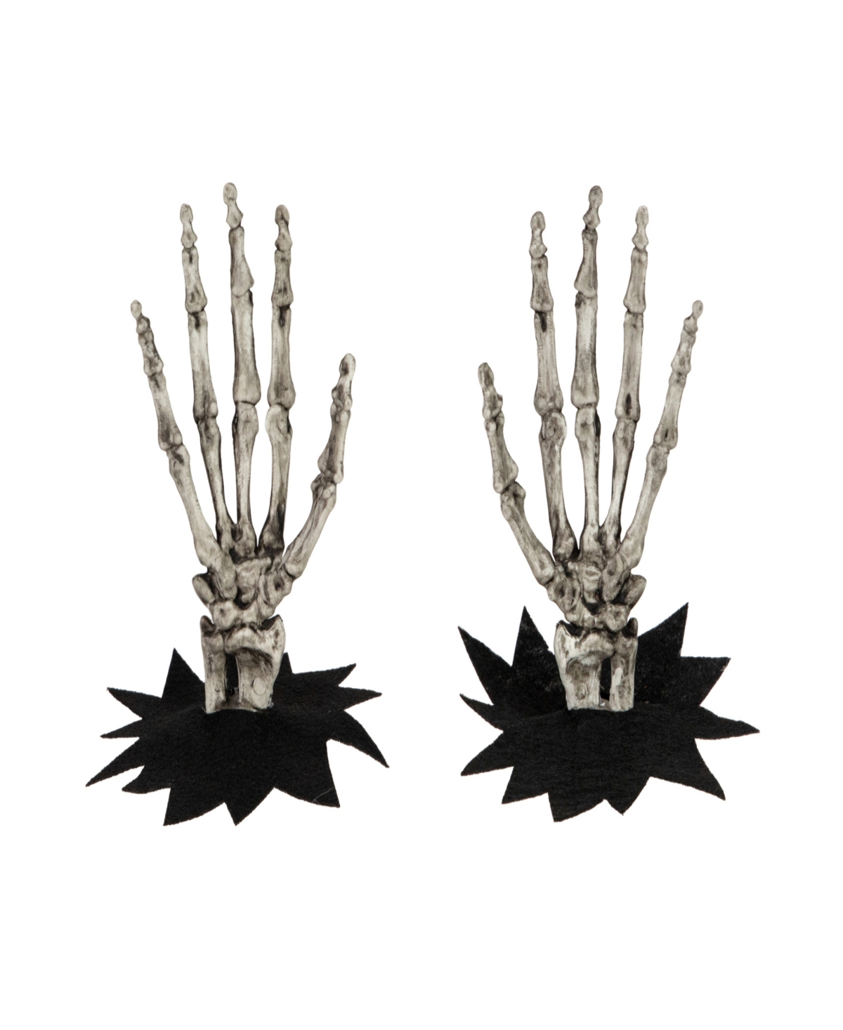 Northlight 7" Skeleton Hands Halloween Window Decoration Set, 2-piece In Black