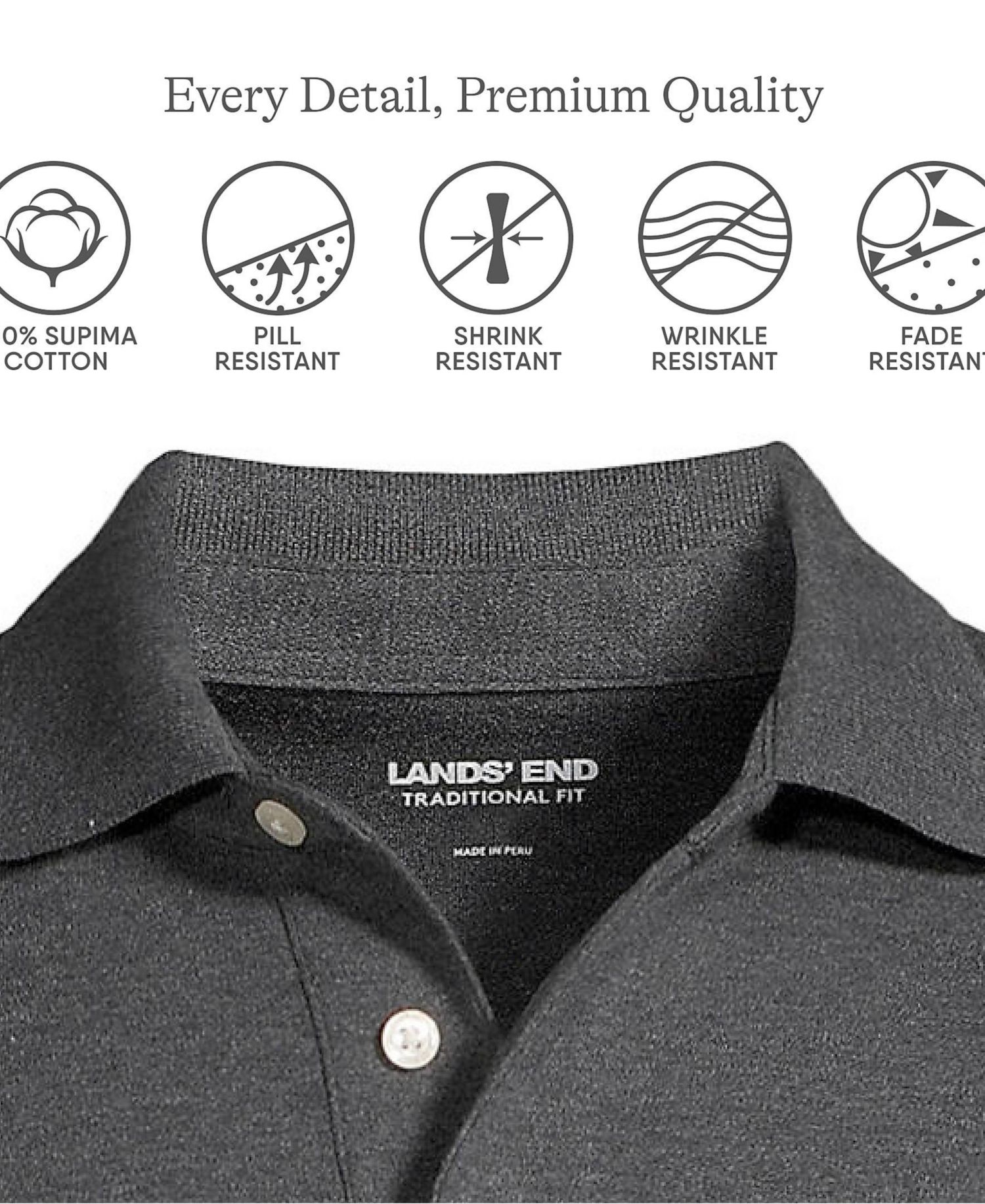 Men's Long Sleeve Cotton Supima Polo Shirt