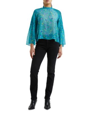 French Connection - Women's Aden Hallie Pleated Crinkle Top